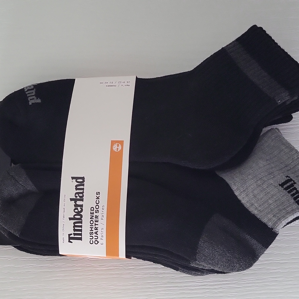 Timberland Cushioned Quarter Socks 6 Pairs - 9-12